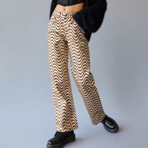 NWT Ragged Priest Exclusive UO Glitter Wave Jean in Brown